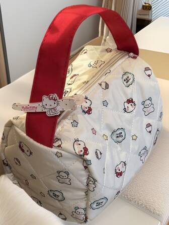 Sanrio 1 件新款 Hello Kitty 大容量旅行收纳包、便携式洗漱包、女士可爱手提包