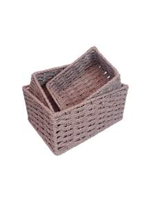 Cestino intrecciato per uso domestico, cestino di immagazzinaggio intrecciato con corda di carta, adatto per salotto, camera da letto, per contenere giochi di bambini, cestino di immagazzinaggio da tavolo