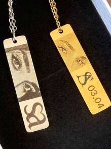 Gepersonaliseerde aangepaste oogfotoketting, lasergegraveerde roestvrijstalen hanger, damesketting, jubileumcadeau