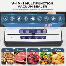 Vacuum Sealer, 9-In-1 Automatic Food Sealer Kit With Double Heat Seal For Dry Moist Food Storage, Stainless Steel Compact Design, Built-In Cutter, Removable Drip Tray, Sellador De Bolsas,Bag Sealer, Kitchen Items - US A Type Plug(110-127V) - View 5