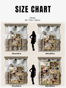 1pc Custom Flannel Photo Blanket For Bed, Multipurpose Living Room Sofa Outdoor Beach Camping Pet, Personalized Family/Pet/Couple Photo Printed Bedding Blanket, Personalized Christmas Gifts, Mother's Day/Father's Day Gift, Family Gift, Birthday Gifts, Gift For Friend, Gift For Her, Gift For Mom/Dad,For Office