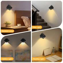3 peças Luzes de Parede LED Modernas de Arraia com Sensor de Movimento, Adequadas para Quarto, Escada, Sala de Estar, Guarda-roupa, Entrada, Corredor, Iluminação Interna e Externa