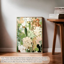 1 szt. Nowoczesny Boho Współczesny Abstrakcyjny Kwiatowy Płótno Ścienne Sztuka, Kwiatowy Obraz Olejny, Zielony Botaniczny Dekor Ścienny Do Salonu, Z Ramą Lub Bez, Wystrój Apartamentu W Akademiku, Prezenty Do Dekoracji Ścian W Hotelu, Domu, Salonie, Sypialni, Łazience I Biurze