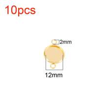 10pcs Stainless Steel Two Hole Resin Blank Base Tray Cabochon Cameo Base Setting Bezels Pendant For DIY Jewelry Necklace Bracelet Making Accessories - Blank Base - View 16