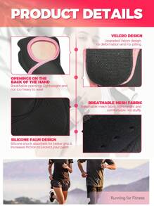 EIGIIS زوج من قفازات التمرين للنساء مانعة للانزلاق لرفع الأثقال مع امتصاص الصدمات، قفازات رياضية بقبضة ممتازة لحماية اليد للتمارين الرياضية مثل رفع الأثقال، الدراجات، السحب، التسلق