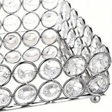 现代水晶镜面化妆托盘，小玻璃珠宝梳妆台托盘，香水架化妆品收纳托盘，珠宝，化妆品柜台，家居装饰旅行收纳盒 - 銀色 - 查看 3