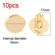 10pcs Stainless Steel Clip On Earrings Blank Base Cabochon Cameo Ear Clip With Trays Bezels Setting For Diy Jewelry Making Supplies - Ear Clip - View 16