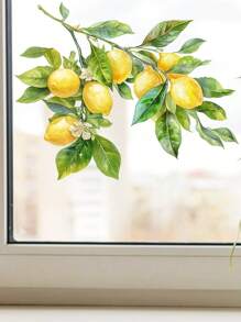 1 件柠檬树自粘壁纸 - 鲜艳的绿叶和黄色柠檬设计，可移除哑光饰面装饰艺术风格塑料墙饰，适用于客厅、卧室或家具改造，家居装饰壁纸 | 逼真的柠檬设计 | 易于应用，柠檬厨房装饰墙艺术卧室装饰贴纸家居装饰客厅墙纸墙贴派对装饰客厅装饰办公室装饰家居装饰品个性化贴纸 - 彩色 - 查看 3