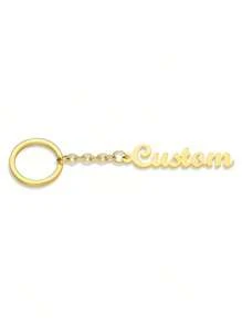 1pc Personalized Custom Name Stainless Steel Keychain, Abbreviated, Fashionable And Casual, Suitable For Father's Day Mother's Day Gifts, Valentine's Day Gifts, And Student Friends Gifts.