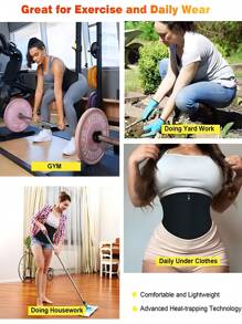 1pc Is A Shaping, Sweat Wicking, And Body Shaping Waist Belt Designed Specifically For Women. It Is A Women's Sealed Waist Sports Corset With Zippers And Buckles, And Is A Comprehensive Abdominal Fat Waist Trainer | Abdominal Compression And Shaping | Effective Abdominal Wrapping And Sweatband, Accelerating Fat Burning And Doubling Sweating - Black - View 10