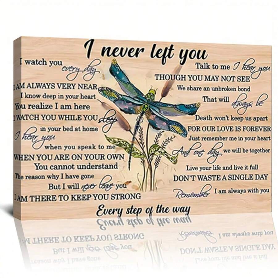 Framed Dragonfly Canvas Wall Art With Inspirational Quotes – Motivational Home & Office Decor, Perfect Gift For Living Room, Bedroom, Or Kitchen , Motivational Wall Art - 裱框 - 查看 1