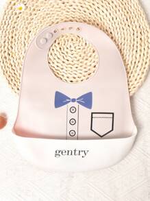 1pc Customized Baby Silicone Bib, Soft Adjustable Waterproof Anti-Dirty Anti-Leakage Bib, Cartoon Design, All Seasons