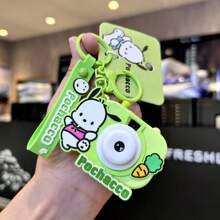 Sanrio 1 stuk officieel gelicentieerde Sanrio sleutelhangers, beeldjes, Kuromi projectielichtcamera, cartoon pluche tas, nieuw cadeau