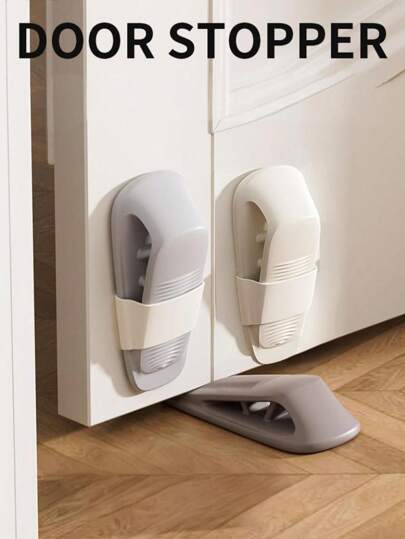 1个免打孔门塞 门开防撞家用门挡 门塞 门挡装置 TPE材质 柔软高弹 不易变形 防止宝宝夹手 可移动放置 适用于门缝高度0.19in-0.86in 便携收纳 双重防滑设计 高粘度 不易脱落
