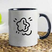 [Mok met ster en zon] 1 stuk creatieve en unieke keramische koffiekopjes, ideaal voor sap, melk, koffie - perfect verjaardags- en vakantiecadeau voor familie, cadeau voor hem, grappige mok, geschikt voor kantoormiddagthee, koffiekopje, geschikt voor thuisontbijt, melkkopje, beker voor koude dranken, mok, waterkopje, melktheekopje, bierkopje, herbruikbaar keramisch materiaal, ook geschikt voor creatieve feestcadeaus.