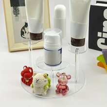 1 pieza Expositor moderno de acrílico redondo y trapezoidal para perfumes, estantería de almacenamiento de múltiples capas para cosméticos, estantería transparente de alta calidad para muestras de maquillaje, para vacaciones, playa, baño, dormitorio, gran capacidad - Multicolor - Ver 6