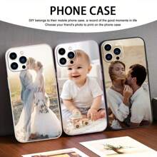1 pieza Funda protectora de teléfono personalizada de TPU en color negro, blanco y morado compatible con modelos de /Galaxy, elegante, colorida, vintage, linda, personalizada, ideal como regalo para él, ella, novio, novia, familia, amigos, abuelos, pareja, para aniversarios, para cumpleaños