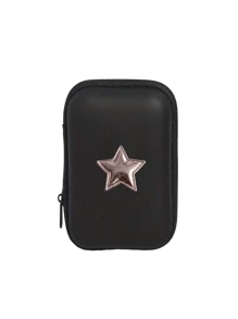A Portable Mini Storage Bag With Y2k Star Heart Decoration Elements, Waterproof And Anti Drop Eva Material Hard Shell Camera Box, Shockproof Storage Box, Suitable For Storing Digital Cameras And Digital Products, Can Store Headphones
