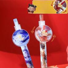 Nezha 2 Child Sea Adventure Clickable 0.5mm Ballpoint Pen, Lucky Rotary Marking Pen