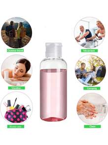 Travel Bottles For Toiletries Clear Squeezable Bottle For Women And Girls Leak Proof Cosmetic Spray Bottle For Moisturizing Travel Sub-Container Refillable Plastic Transparent Flip-Top Bottle Travel Essentials Accessories For Outdoor Hotel Office Back To School - Clear - View 10