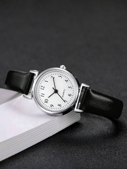 1pc Elegante able Digital Scale Dial Small Face Quartz Watch, Classic Compact College (Watch Box Not Included) view 4