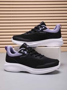 New Women's Fashion Casual Breathable Mesh Splice Low-Top Sneakers, Non-Slip Shock Absorbing Lightweight Running Shoes, Suitable For Outdoor Activities