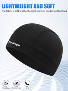 3 pezzi/1 pezzo Cappelli leggeri e traspiranti con design a teschio PHMAX, cappelli da sole da ciclismo estivi, adatti per la corsa, colore nero