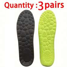 3 Pairs Of Lightweight And Soft Insoles, Soft, Elastic, Breathable, Suitable For Sports Shoes And Casual Insoles, Comfortable And Not Tiring For Feet; Long Standing Does Not Tire The Feet, Forming A Cloud State Based On The Force Points On The Soles Of The Feet, Suitable For The General Public