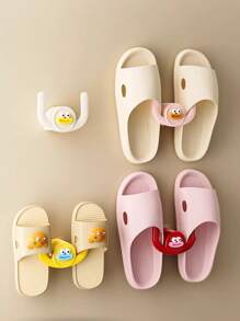 2pcs Wall-Mounted Bathroom Slipper Rack, Adhesive Hanger Rack, No-Drill, Bathroom Storage Shelf For Slippers - Multicolor - View 5