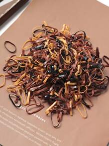 500 pezzi Elastici per capelli semplici ed eleganti monouso per donne, fasce per capelli in gomma ad alta elasticità senza danni, scrunchies per capelli color marrone sfumato, accessori per trecce, ideali per il ritorno a scuola