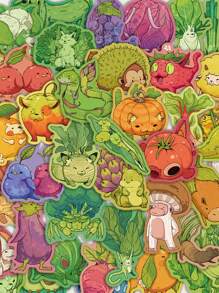 SCXXBSW 50pcs Fruit, Vegetable, Small Animal Cartoon Fun Stickers DIY Decorative Luggage Guitar Notebook Waterproof Stickers - Multicolor - View 1
