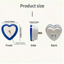 US/EU Plug LED Night Light With Dusk To Dawn Sensor, Heart Shaped Sensor Night Light, Suitable For Bedroom, Kitchen, Stairs, Hallway And Garden - US A Type Plug(110-127V) - View 3