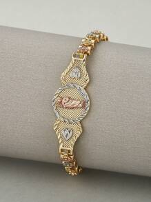 18k三色电镀无镍低过敏性心形花朵链手链 - 宗教首飾 - 查看 20