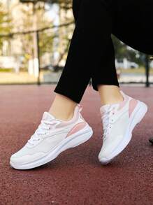 Women's New Fashion Casual Breathable Mesh Patchwork Low-Top Sneakers, Anti-Slip Wear-Resistant Shock-Absorbing Lightweight Running Shoes, Suitable For Outdoor Activities
