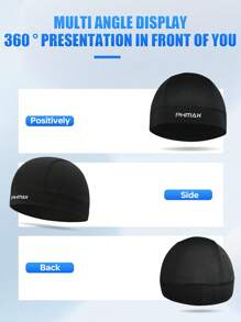 3 pezzi/1 pezzo Cappelli leggeri e traspiranti con design a teschio PHMAX, cappelli da sole da ciclismo estivi, adatti per la corsa, colore nero