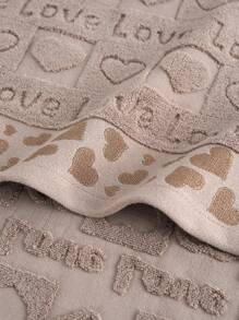 QIBHI 1/2/3/9件装提花心形浴巾/洗脸巾，柔软吸水，浴室装饰，情侣、派对、情人节礼物，多种尺寸可选，适用于美容院、家庭浴室、酒店、运动场所、家居用品、毛巾、护肤浴巾 - 卡其色 - 查看 12