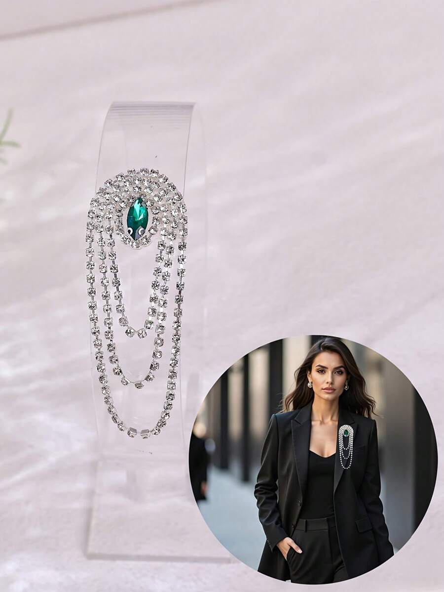 1pc Heat-Fixed Rhinestone Appliques For Bridal Gown, Dresses, Suits - Rhinestone Sewing-On Decorations - 1 Item - View 1