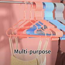 Stainless Steel Coated Hangers With Shoulder Grooves And Hooks, , Sturdy And Space-Saving Clothes Hangers, Rust-Proof, Crack-Resistant, Ideal For Clothes Drying (Assorted Colors)