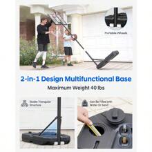 HEROPRO Basketball Hoop Outdoor 3.2-7.2 Feet Adjustable 29 Inch Premium PC Backboard And Enlarged Base Portable Basketball Goal System For Youth Teens In Pool Driveway Backyard Indoor
