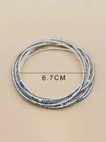 1 件水钻超薄脚链，彩色弹性精致海滩派对时尚配饰