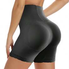 Women Butt Lifter Padded Lace Shapewear High Waist Tummy Control Panties Butt Shaping Hip Enhancer Body Shaper Fake Buttock Underwear Shorts - 黑色 - 查看 10