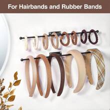 1个壁挂式首饰收纳架，可放置项链、耳环、手镯、戒指、发带、眼镜，含螺丝，旅行收纳整理架 - 彩色 - 查看 3