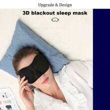1pc Blackout Eye Mask, Travel Sleep Eye Mask, Exercise Yoga Exercise Rest Eye Mask - Black - View 1