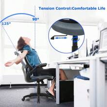 Office Chair Ergonomic Office Chair Desk Chair With Lumbar Support Flip Up Arms Modern Task Adjustable Swivel Rolling Executive Mesh Computer Chair Grey