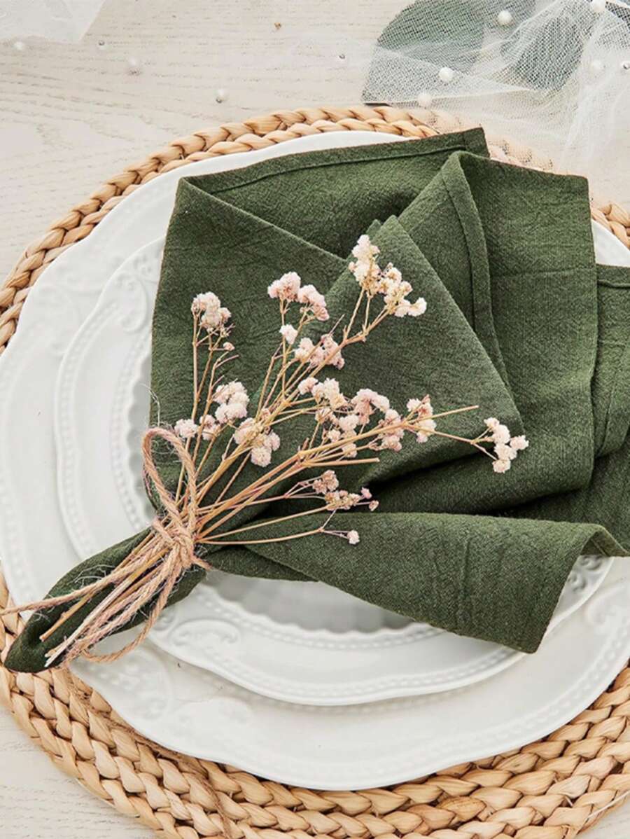 2/6/12/300pcs Solid Color Cloth Napkins, Reusable And Washable, Suitable For Parties, Gatherings, Picnics, Home Decor