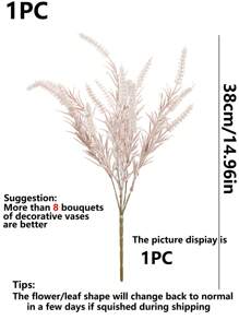 1PC/3PCS 假植物-绿色狗尾草，人造花，家居，餐厅，客厅，户外花园装饰，插花艺术，摄影道具，秋季，春季，花瓶，花墙，花环，新娘花束，婚礼装饰，DIY 花环材料，生日派对装饰材料，家居装饰配件，情人节 - 淺咖色 - 查看 3