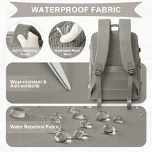 旅行背包休闲大容量背包男士商务笔记本背包，15.6英寸电脑工作背包，时尚多功能多层便携式登机包40 X 20 X 25，户外旅行大学生初中生书包，适合工作旅行上学户外旅行使用礼物 - 棕色 - 查看 8