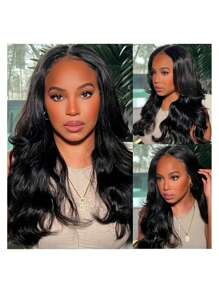 36inch Discount Body Wave 13x4 Lace Front Wigs Pre Plucked With Baby Hair Lace Frontal Wigs Human Hair Body Wave 180 Density Blended Hair Pre Plucked Wigs For Women Natural Black Lace Frontal Wig Body Wave Lace Front Wigs Human Hair Body Wave Lace Front Wig Natural Black For Women, Long Wavy Style Body Wave Lace Front Wig, Natural Black Color For Women Christmas Suitable As Women's Gift(Bob Wigs 8-16 Inch) - SNatural - View 4