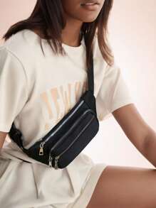 女士腰包/胸包/斜挎包/臀包，尼龙材质，轻便防水，加厚设计，多隔层，简约小巧，适合女性运动、购物、通勤、度假、旅行、徒步、骑行、跑步、校园等各种场合，也是理想的母亲节礼物。简约休闲风格，时尚优雅。