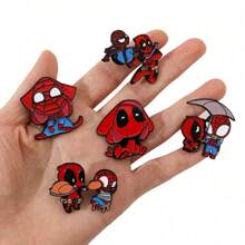 Disney 1/5 Pcs Cute Cartoon Character Brooch Set Creative Bundling Spider Man Deadpool Enamel Pin Backpack Clothing Jewelry Metal Badge Accessories Gifts For Friends